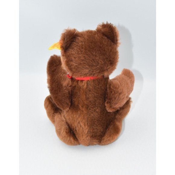 Vintage 1980's Teddy Bear Steiff Chocolate Mohair Jointed 0206/26 Button Tag - Picture 6 of 11